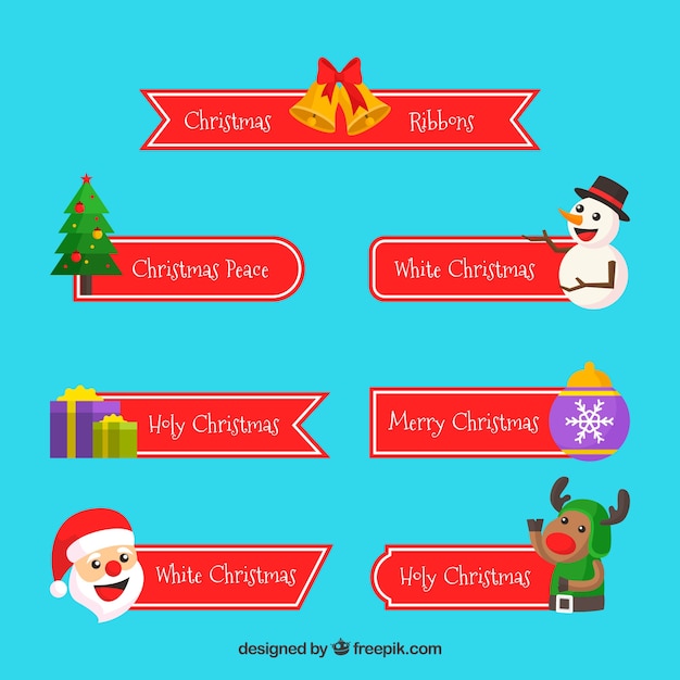 Vector gratuito lazos divertidos de navidad