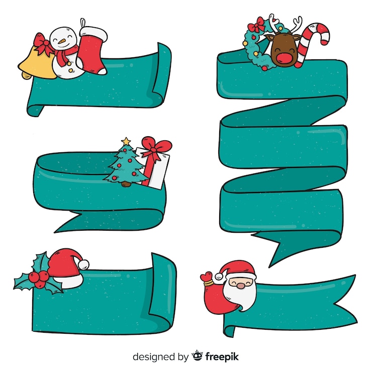 Vector gratuito lazos navidad dibujados a mano