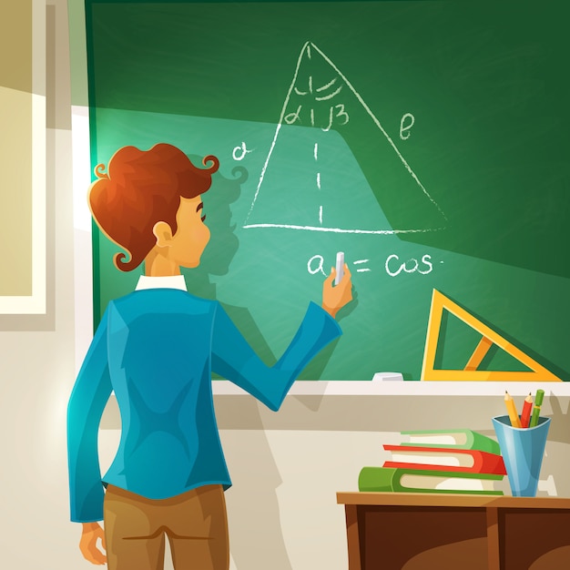 Lección de geometría de dibujos animados ilustración