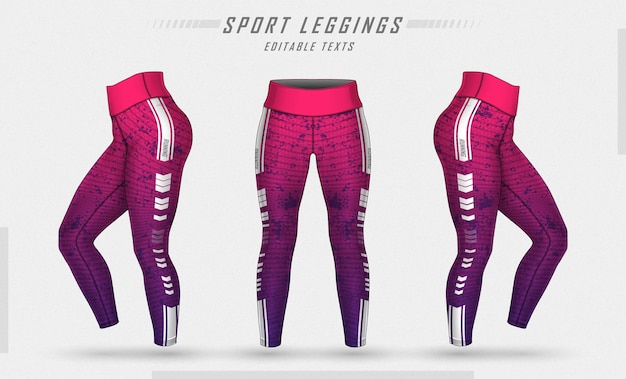 Vector gratuito leggings pantalones entrenamiento ilustración de moda con molde