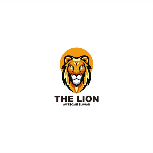 león cabeza mscot logo moderno diseño vector