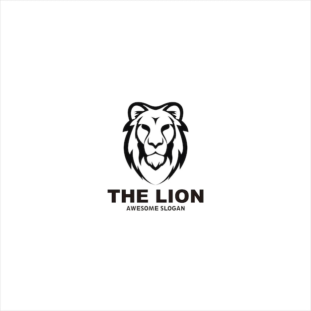 león cabeza mscot logo moderno diseño vector