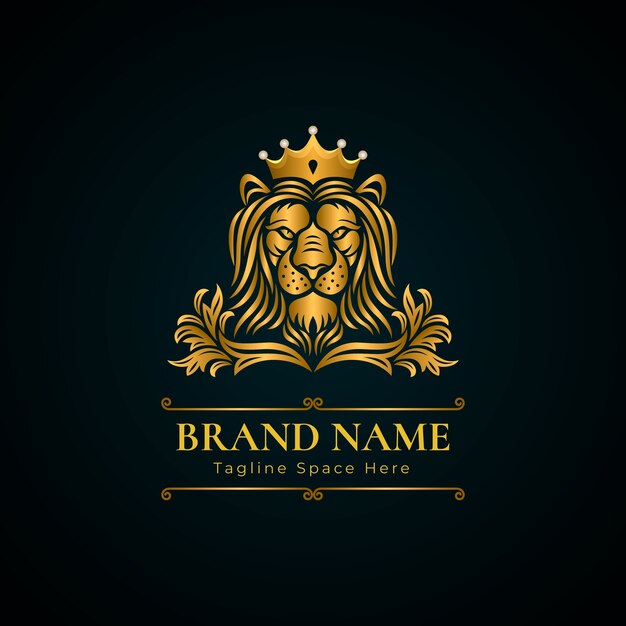 León degradado con logo de corona.