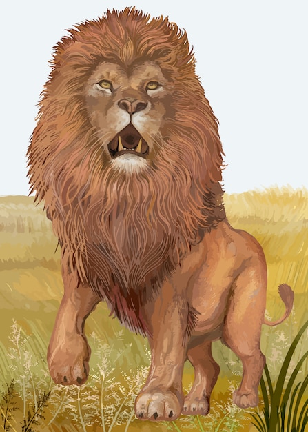 León dibujado a mano
