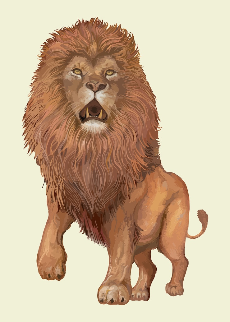 Vector gratuito león dibujado a mano
