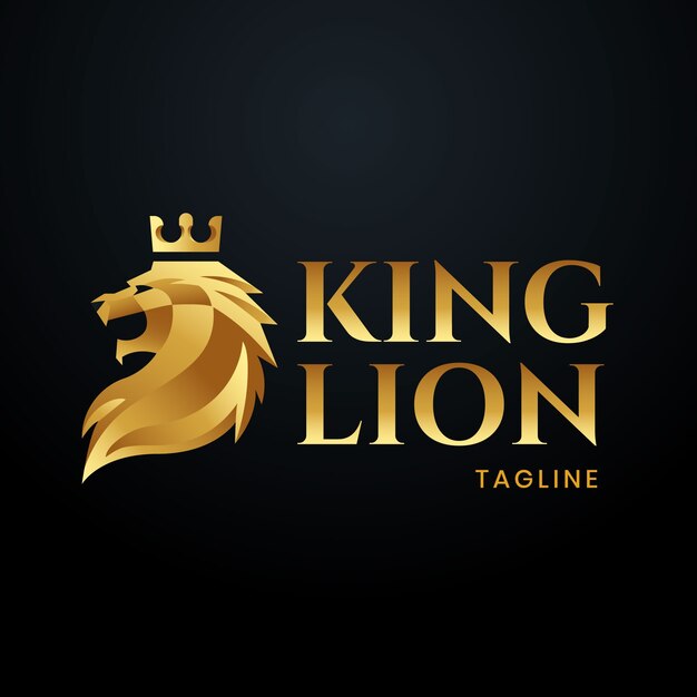 León gradiente con el logotipo de la corona