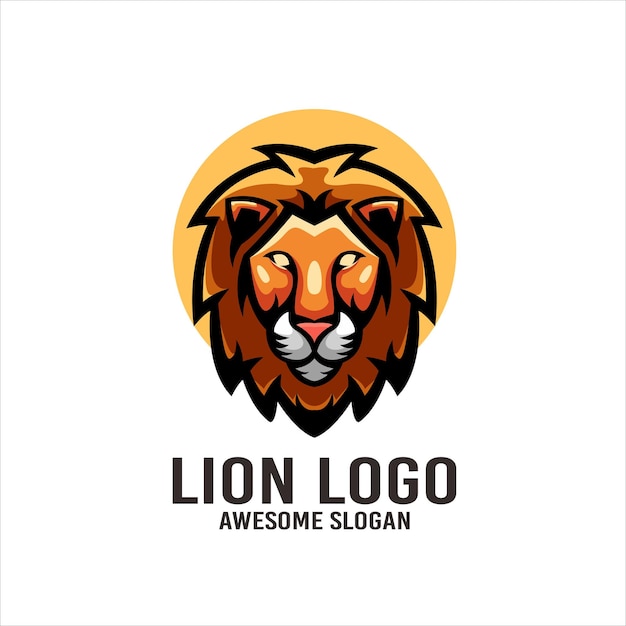 León ilustración mascota logo diseño vector