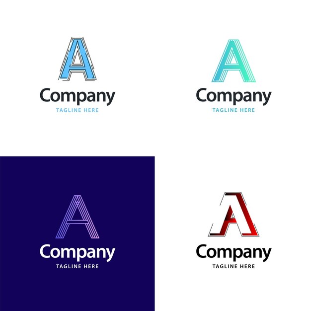 Letra A Big Logo Pack Design Diseño de logotipos creativos y modernos para su negocio