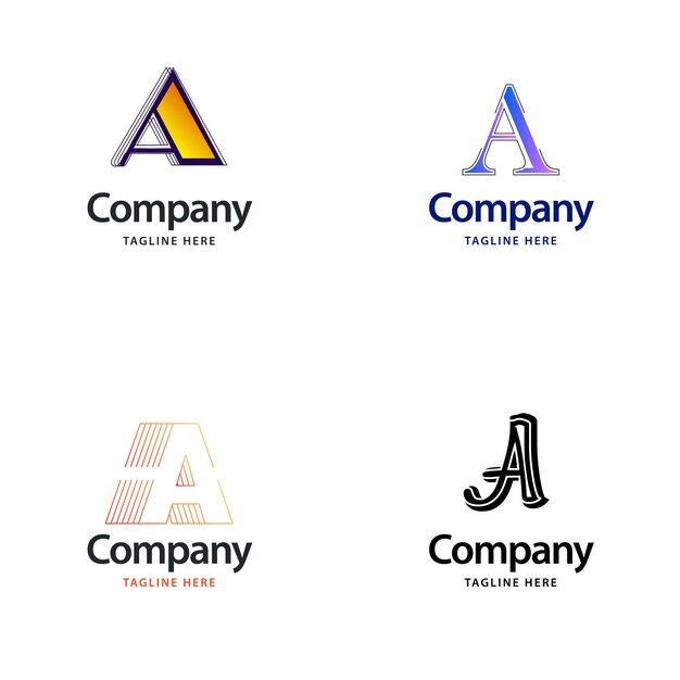Letra A Big Logo Pack Design Diseño de logotipos creativos y modernos para su negocio
