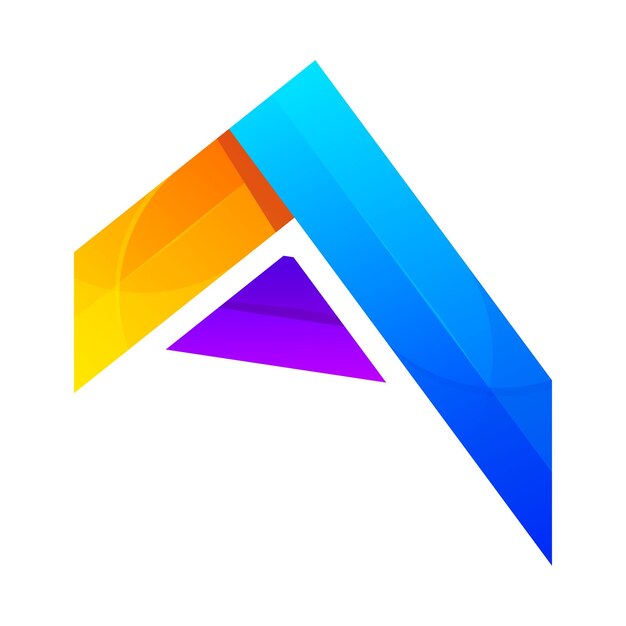 Letra A diseño de logotipo degradado colorido