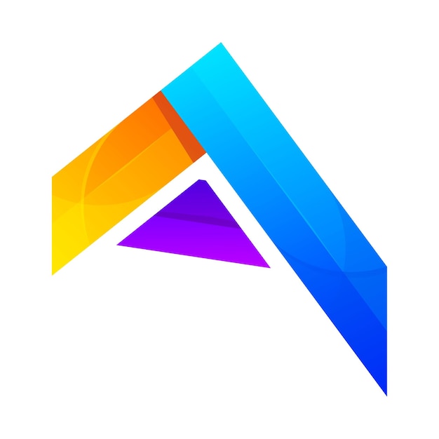 Letra A diseño de logotipo degradado colorido