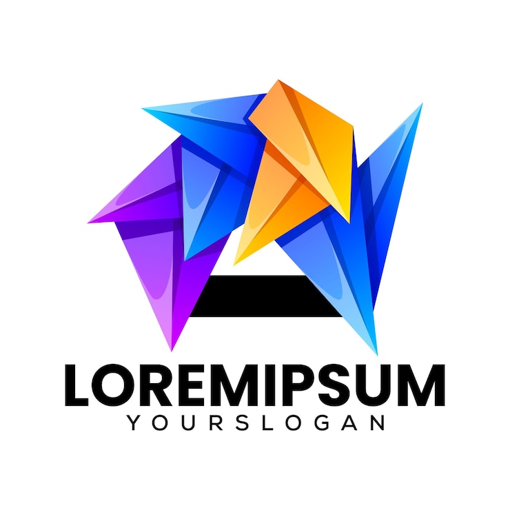 Vector gratuito una letra de diseño de logotipo de icono colorido