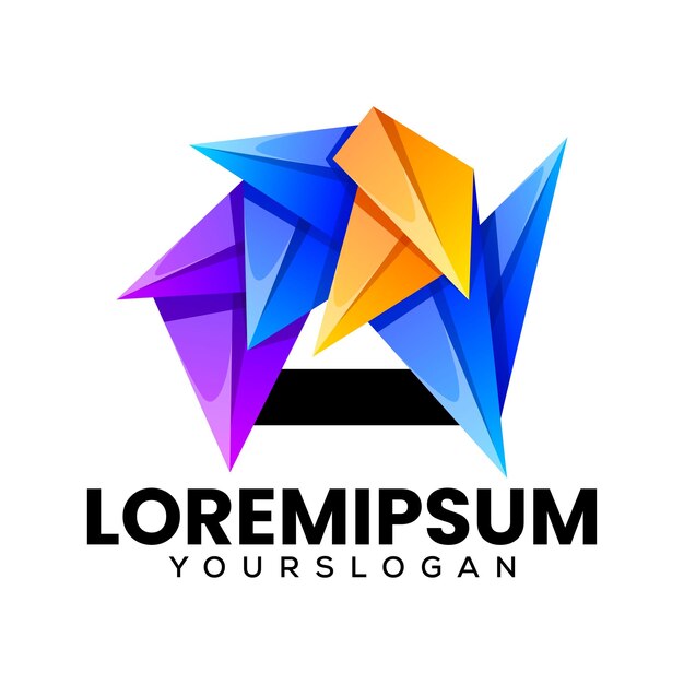 Una letra de diseño de logotipo de icono colorido