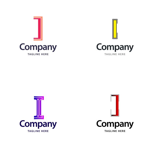 Letra I Big Logo Pack Design Diseño de logotipos creativos y modernos para su negocio