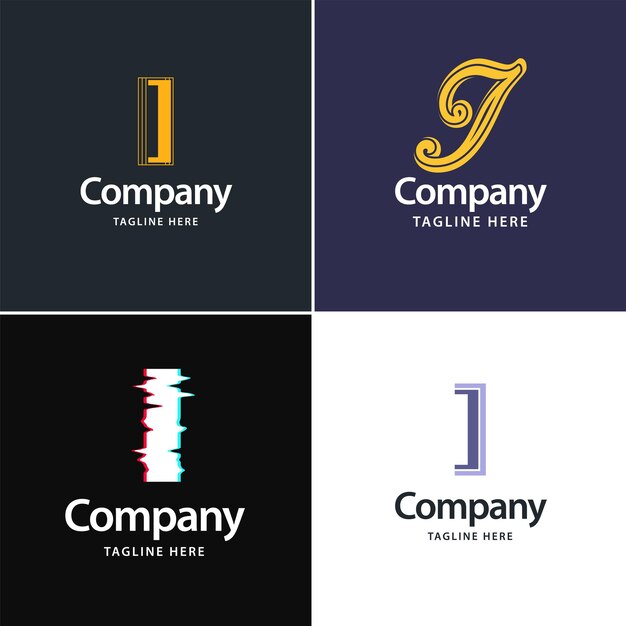 Letra I Big Logo Pack Design Diseño de logotipos creativos y modernos para su negocio