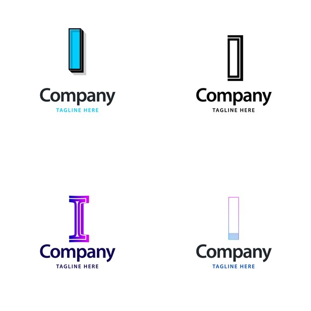 Letra I Big Logo Pack Design Diseño de logotipos creativos y modernos para su negocio