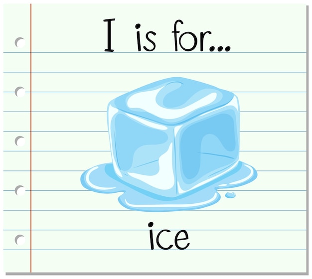 Vector gratuito la letra i de la flashcard es para hielo