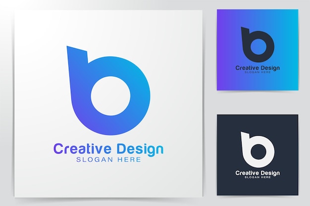 Letra inicial b o. Ideas de logotipo de círculo azul. Diseño de logotipo de inspiración. Ilustración de vector de plantilla. Aislado sobre fondo blanco