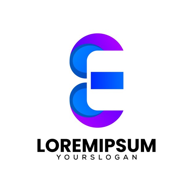 letra inicial E diseño de logotipo colorido