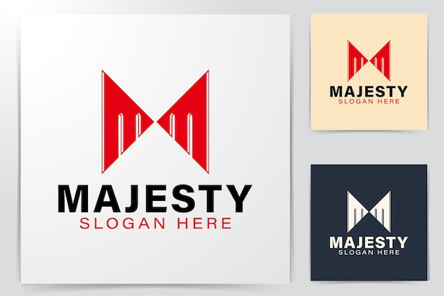 Letra inicial M Ideas de logotipos modernos geométricos rojos. Diseño de logotipo de inspiración. Ilustración de vector de plantilla. Aislado sobre fondo blanco