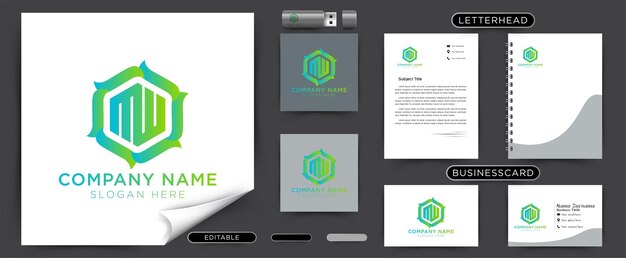 Letra inicial mw wave logo Ideas Inspiration logo design Plantilla Vector Ilustración Aislada Sobre Fondo Blanco