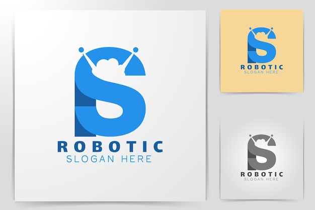 Letra inicial rs Ideas de logotipos robóticos modernos. Diseño de logotipo de inspiración. Ilustración de vector de plantilla. Aislado sobre fondo blanco