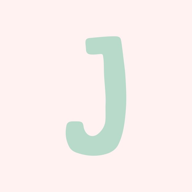 Letra J doodle tipografía vector fuente