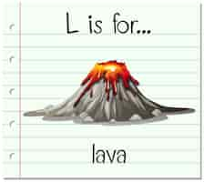 Vector gratuito la letra l de la flashcard es para lava