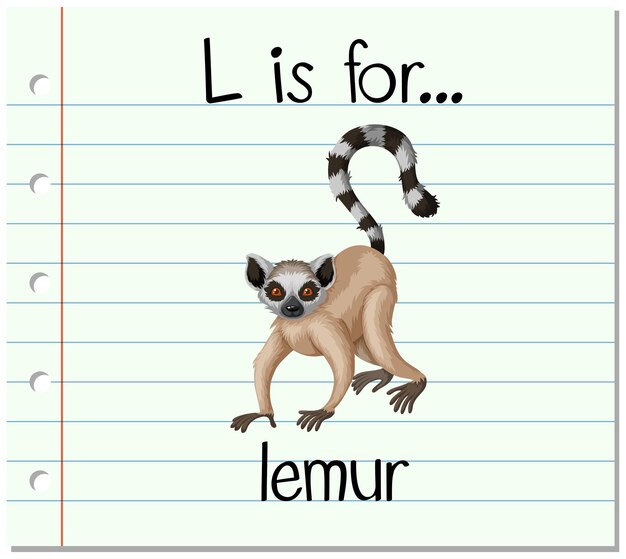 La letra L de la Flashcard es para lémur