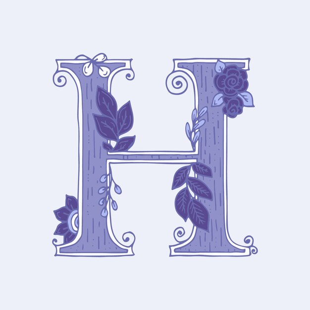 Letra de logotipo h dibujada a mano