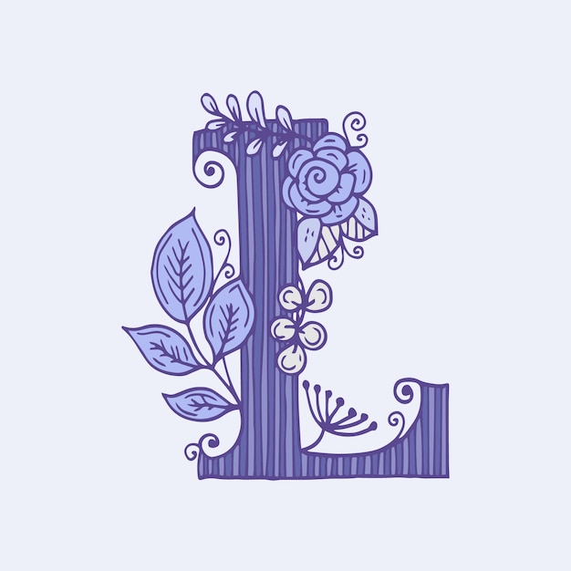 Letra de logotipo l dibujada a mano