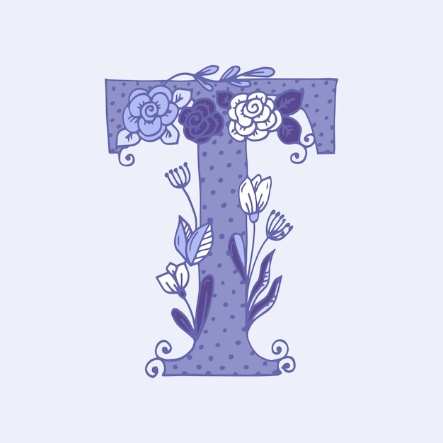 Letra de logotipo t dibujada a mano