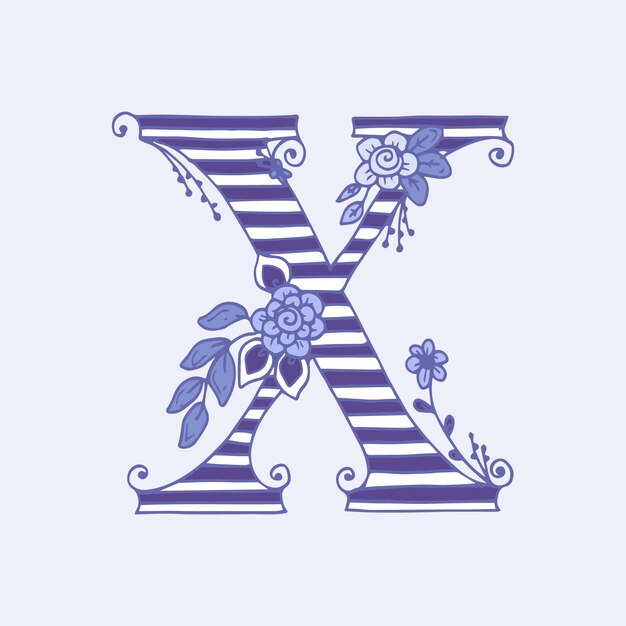Letra de logotipo x dibujada a mano