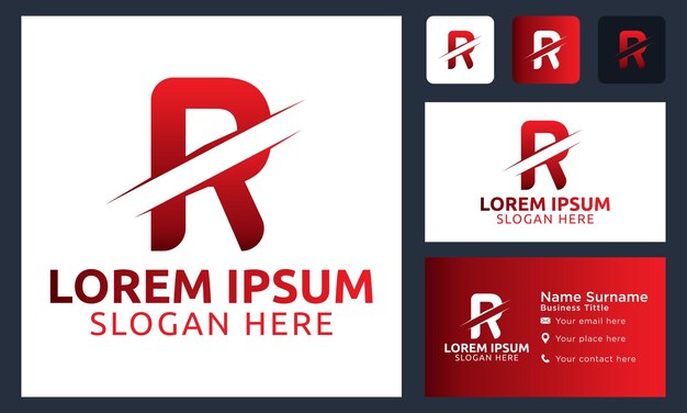 Letra de monograma inicial r en rodajas diseño de vector de logotipo corporativo y financiero profesional