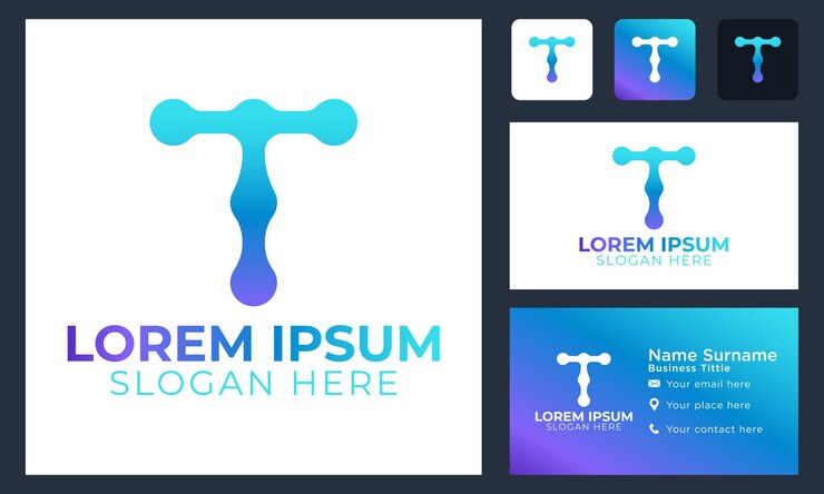 Vector gratuito letra de monograma inicial t plantilla de diseño de logotipo de concepto de tecnología creativa