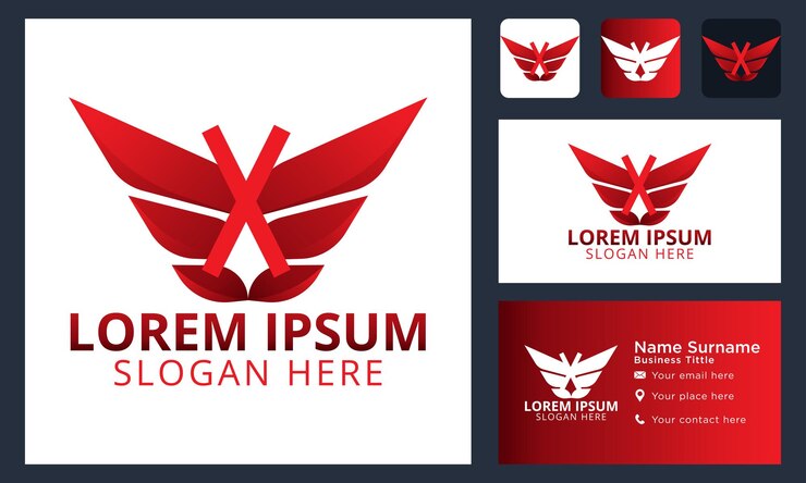 Vector gratuito letra del monograma inicial x ícono del logotipo de las alas de la aeronave logotipo de las alas heráldicas modernas logotipo de las aerolíneas voladoras lineales concepto del logotipo de las alas