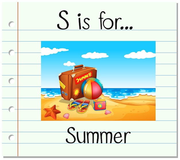 La letra s de la flashcard es para el verano