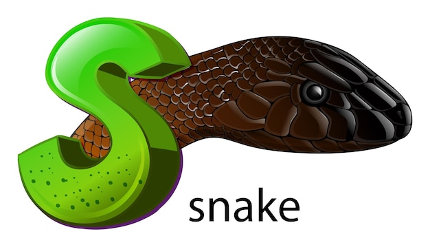 Vector gratuito una letra s para serpiente