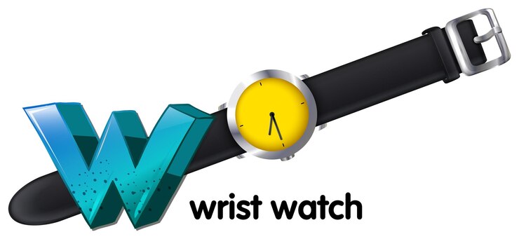 Vector gratuito una letra w para reloj de pulsera