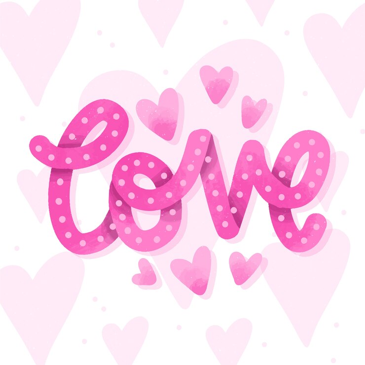 Vector gratuito letras de amor estilo rosa