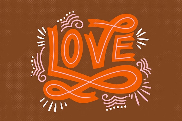 Vector gratuito letras de amor de estilo vintage