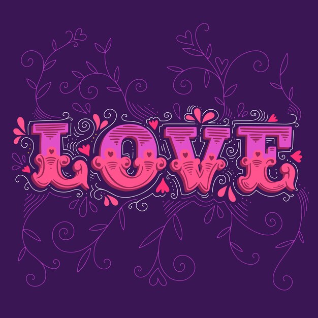 Letras de amor en estilo vintage