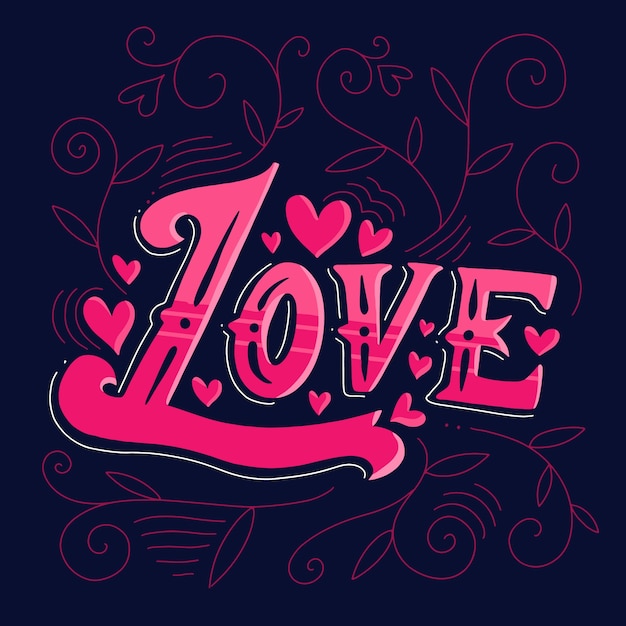 Vector gratuito letras de amor en estilo vintage