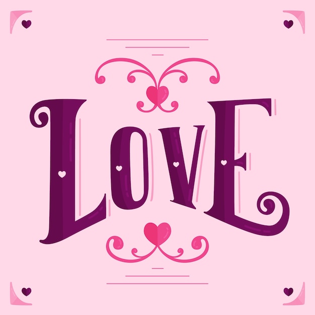 Vector gratuito letras de amor en estilo vintage