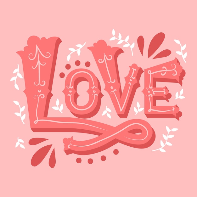 Vector gratuito letras de amor en estilo vintage