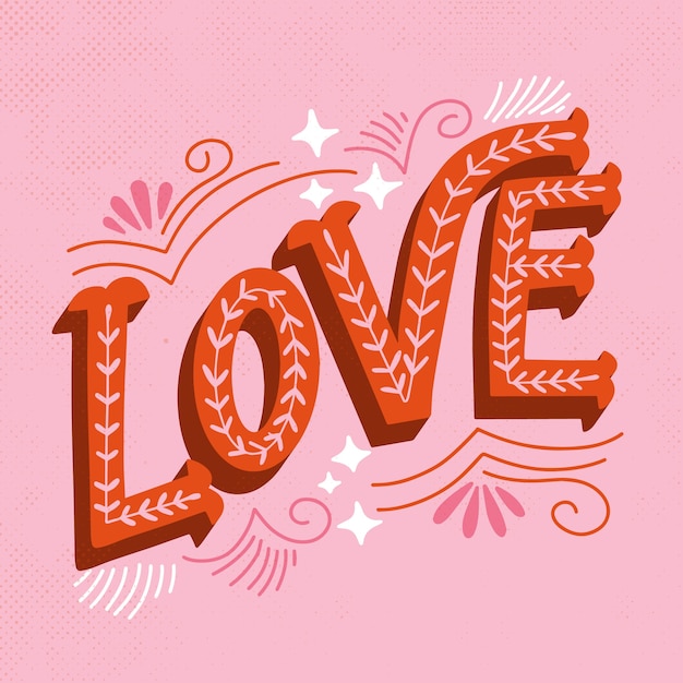 Vector gratuito letras de amor en estilo vintage