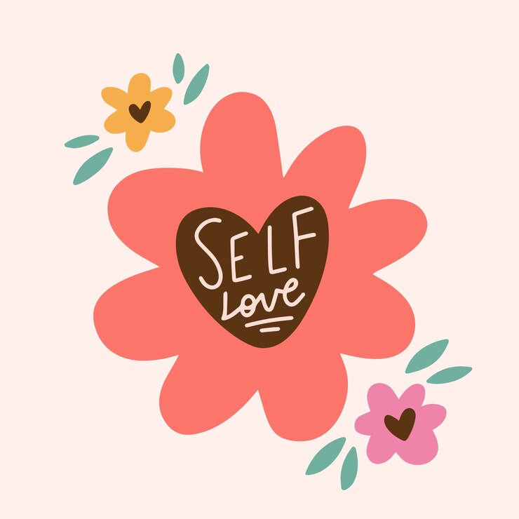 Vector gratuito letras de amor propio con flores