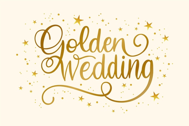 Vector gratuito letras de aniversario de bodas de oro dibujadas a mano