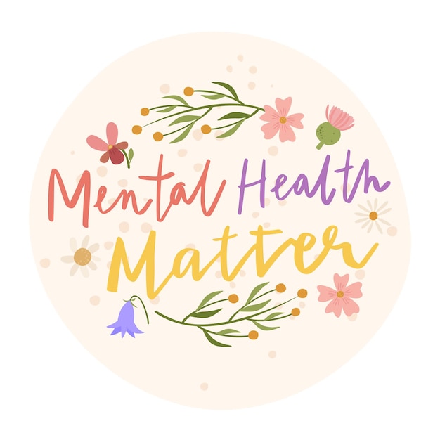 Vector gratuito letras de asuntos de salud mental