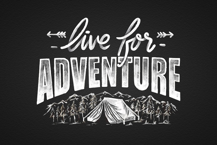 Vector gratuito letras de aventuras dibujadas a mano